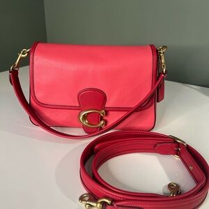 Coach Pink Leather Crossbody with Gold 'C' Hardware